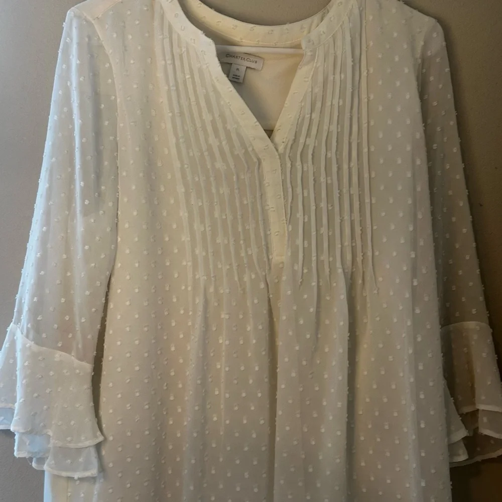 Charter club Textured Pintuck blouse - Picture 2 of 4